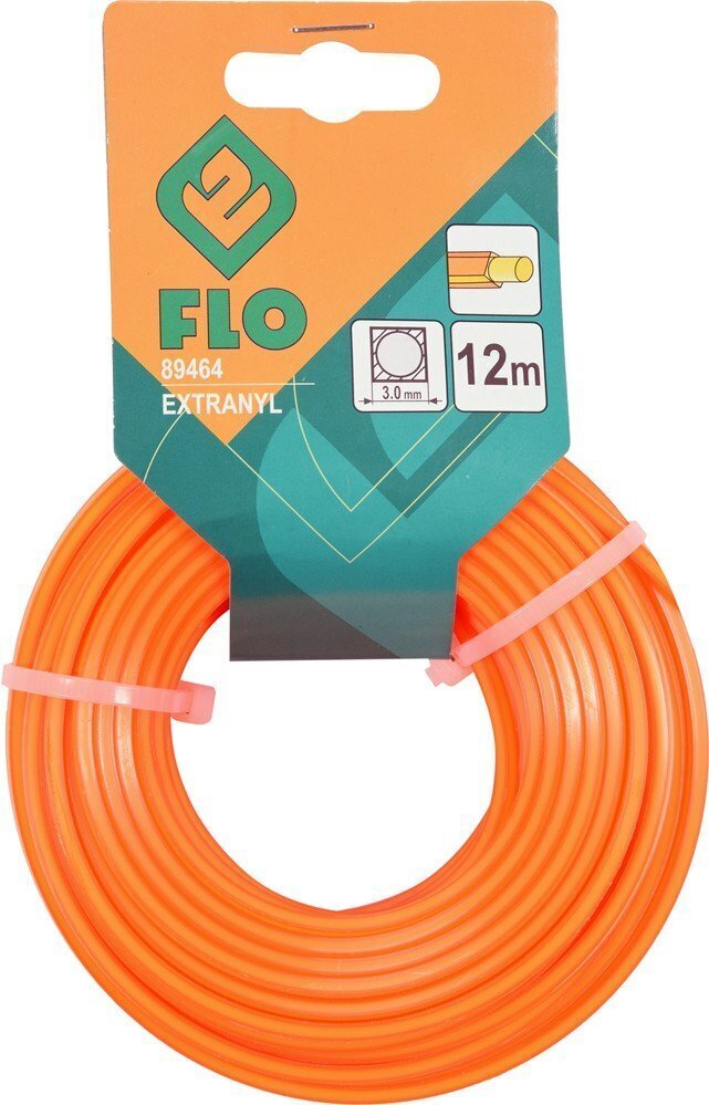 Trimmeri jõhv Extranyl (ruut, südamikuga) Flo d-3,0mm x 12m, Flo (89464) цена и информация | Aiatööriistade varuosad | hansapost.ee