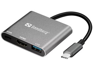 Док-станция Sandberg 136-00, USB type-C, USB-A, HDMI цена и информация | Адаптеры, USB-разветвители | hansapost.ee