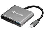 Док-станция Sandberg 136-00, USB type-C, USB-A, HDMI