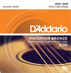 Keeled akustilisele kitarrile Daddario EJ15 .010 hind ja info | Muusikainstrumentide tarvikud | hansapost.ee