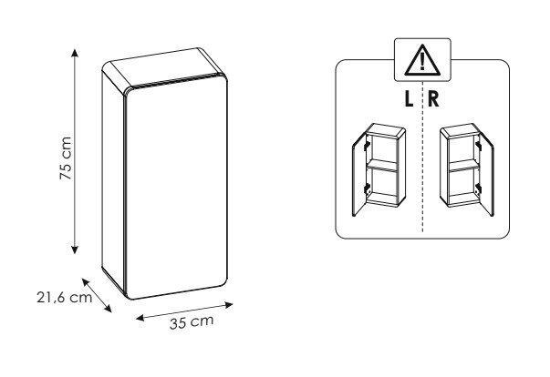 Seinakapp 75x35x22 cm ARUBA WHITE цена и информация | Vannitoakapid | hansapost.ee