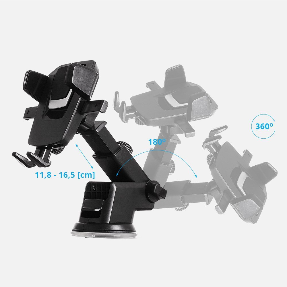 Auto telefonihoidik Car Mount Dashboard Or Windshield, must hind ja info | Telefonihoidjad | hansapost.ee