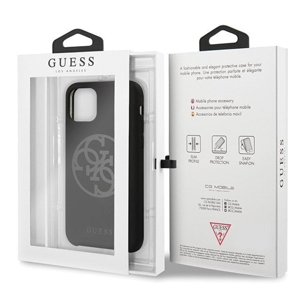 Telefoni korpus Guess GUHCN58LS4GBK 4G Tone On Tone hard back cover case for Apple iPhone 11 Pro Black цена и информация | Telefonide kaitsekaaned ja -ümbrised | hansapost.ee