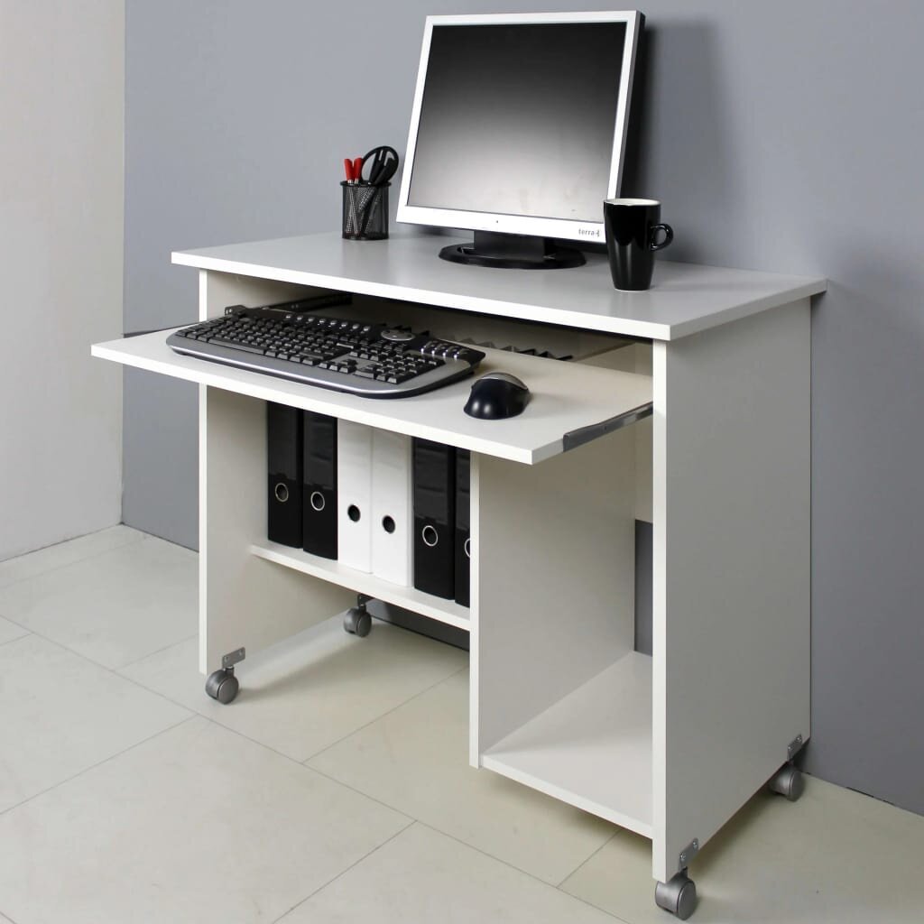 Arvutilaud, valge, 0482-84 Valge цена и информация | Arvutilauad, kirjutuslauad | hansapost.ee