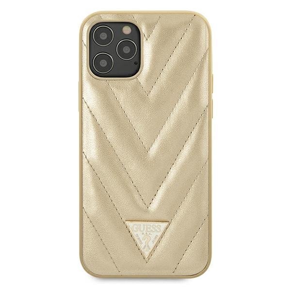 Apple iPhone 12 Pro Max ümbris Guess V Quilted Gold hind ja info | Telefonide kaitsekaaned ja -ümbrised | hansapost.ee