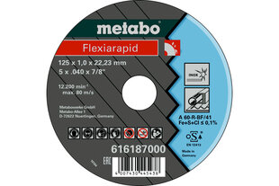 Диск для резки по металлу из нержавеющей стали Metabo Flexiarapid Super TF 41 цена и информация | Запчасти для садовой техники | hansapost.ee