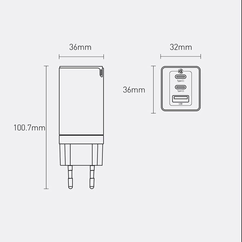 Baseus GaN3 CCGP050102 hind ja info | Laadijad mobiiltelefonidele | hansapost.ee