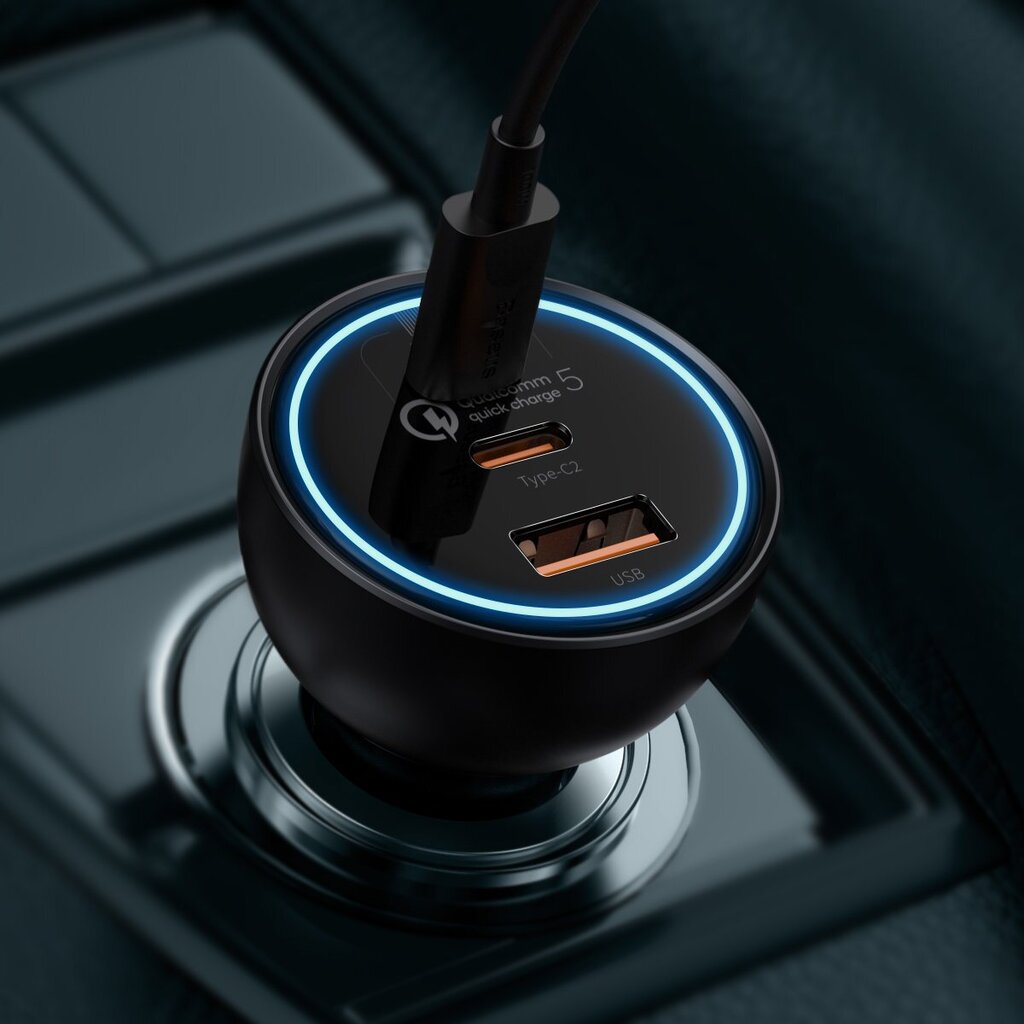 Baseus fast USB / USB car charger Type C 160W PPS Quick Charge 5 PD gray (TZCCZM-0G) hind ja info | Laadijad mobiiltelefonidele | hansapost.ee