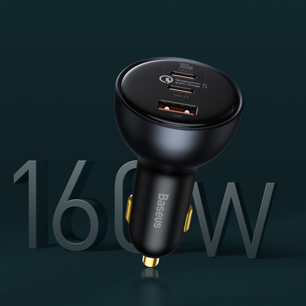 Baseus fast USB / USB car charger Type C 160W PPS Quick Charge 5 PD gray (TZCCZM-0G) hind ja info | Laadijad mobiiltelefonidele | hansapost.ee