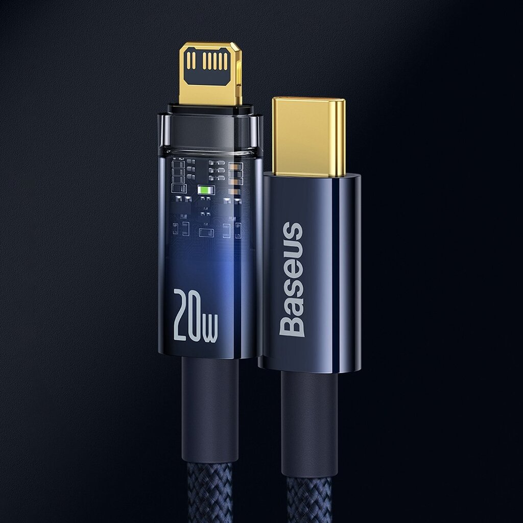 Baseus Explorer Series USB Type C - Lightning cable 20W 2m blue (CATS000103) цена и информация | Mobiiltelefonide kaablid | hansapost.ee