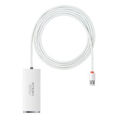 Кабель Baseus Lite Series HUB USB adapter - 4x USB 3.0, 2 м, white (WKQX030202) цена и информация | Baseus Компьютерная техника | hansapost.ee