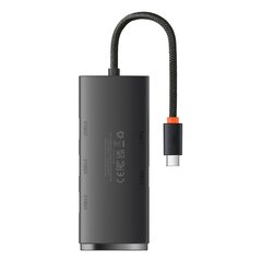 Baseus Lite Series HUB USB Type C adapter - 4x USB 3.0 25cm black (WKQX030301) hind ja info | Baseus Arvutite lisatarvikud | hansapost.ee