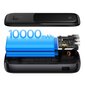 Baseus Qpow power bank 10000mAh built-in USB Type-C cable 22.5W Quick Charge SCP AFC FCP black (PPQD020101) цена и информация | Akupangad | hansapost.ee