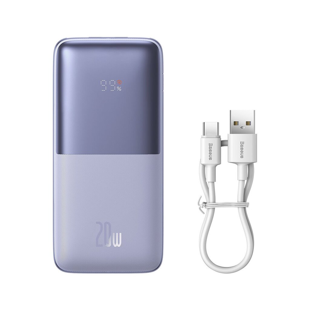 Baseus Bipow Pro powerbank 10000mAh 20W + 3A USB cable 0.3m purple (PPBD040105) цена и информация | Akupangad | hansapost.ee