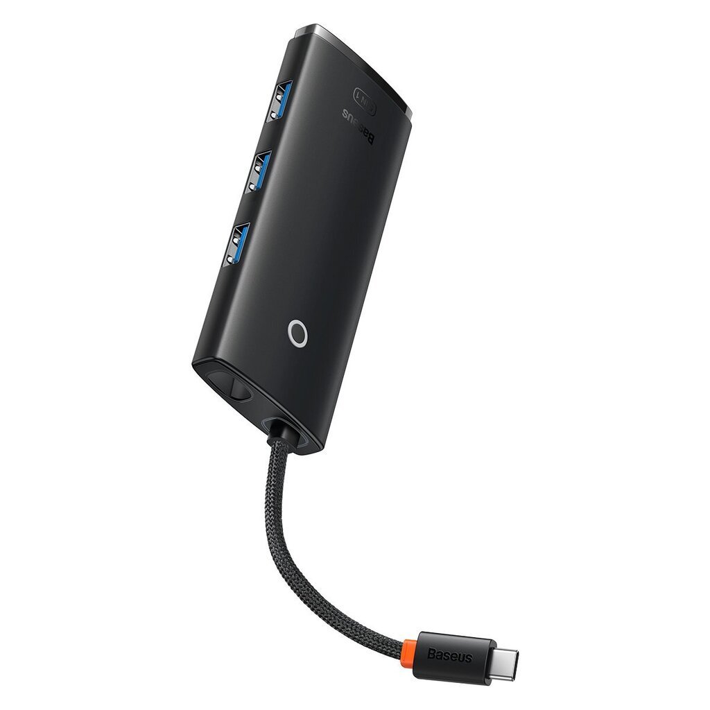 Baseus Lite Series adapter HUB USB Type C - HDMI / 4x USB 3.0 20cm black (WKQX040001) цена и информация | USB adapterid ja jagajad | hansapost.ee