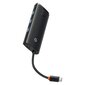 Baseus Lite Series adapter HUB USB Type C - HDMI / 4x USB 3.0 20cm black (WKQX040001) цена и информация | USB adapterid ja jagajad | hansapost.ee