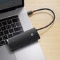 Baseus Lite Series adapter HUB USB Type C - HDMI / 4x USB 3.0 20cm black (WKQX040001) hind ja info | USB adapterid ja jagajad | hansapost.ee