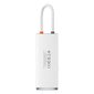 Baseus Lite Series adapter HUB USB Type C - HDMI / 4x USB 3.0 20cm white (WKQX040002) цена и информация | USB adapterid ja jagajad | hansapost.ee