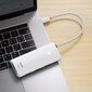 Baseus Lite Series adapter HUB USB Type C - HDMI / 4x USB 3.0 20cm white (WKQX040002) цена и информация | USB adapterid ja jagajad | hansapost.ee