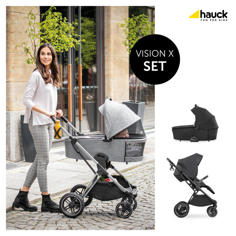 Hauck universaalne jalutuskäru Vision X Set 2in1, Melange Black hind ja info | Vankrid, jalutuskärud | hansapost.ee