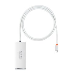Кабель Baseus Lite Series HUB USB Type C adapter - 4x USB 3.0, 1 м, white (WKQX030402) цена и информация | Адаптеры и USB-hub | hansapost.ee