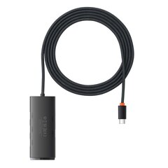 Кабель Baseus Lite Series HUB USB Type C adapter - 4x USB 3.0, 2 м, black (WKQX030501) цена и информация | Baseus Aксессуары для компьютеров | hansapost.ee