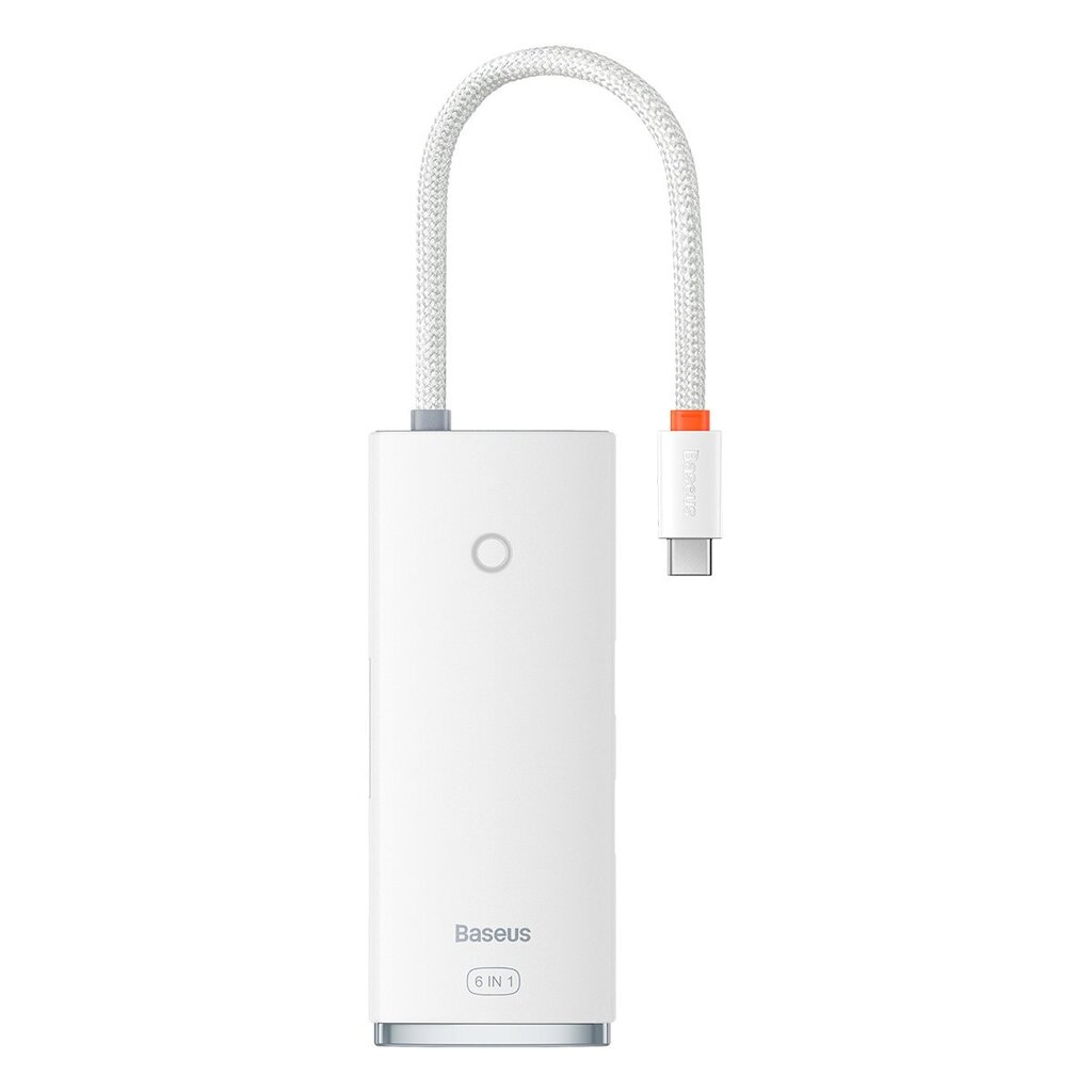 Baseus Lite Series multifunctional HUB USB Type C - 2 x USB 3.0 / USB Type C PD / HDMI 1,4 / SD / TF white (WKQX050102) цена и информация | USB adapterid ja jagajad | hansapost.ee