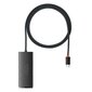 Baseus Lite Series HUB USB Type C adapter - 4x USB 3.0 1m black (WKQX030401) hind ja info | USB adapterid ja jagajad | hansapost.ee