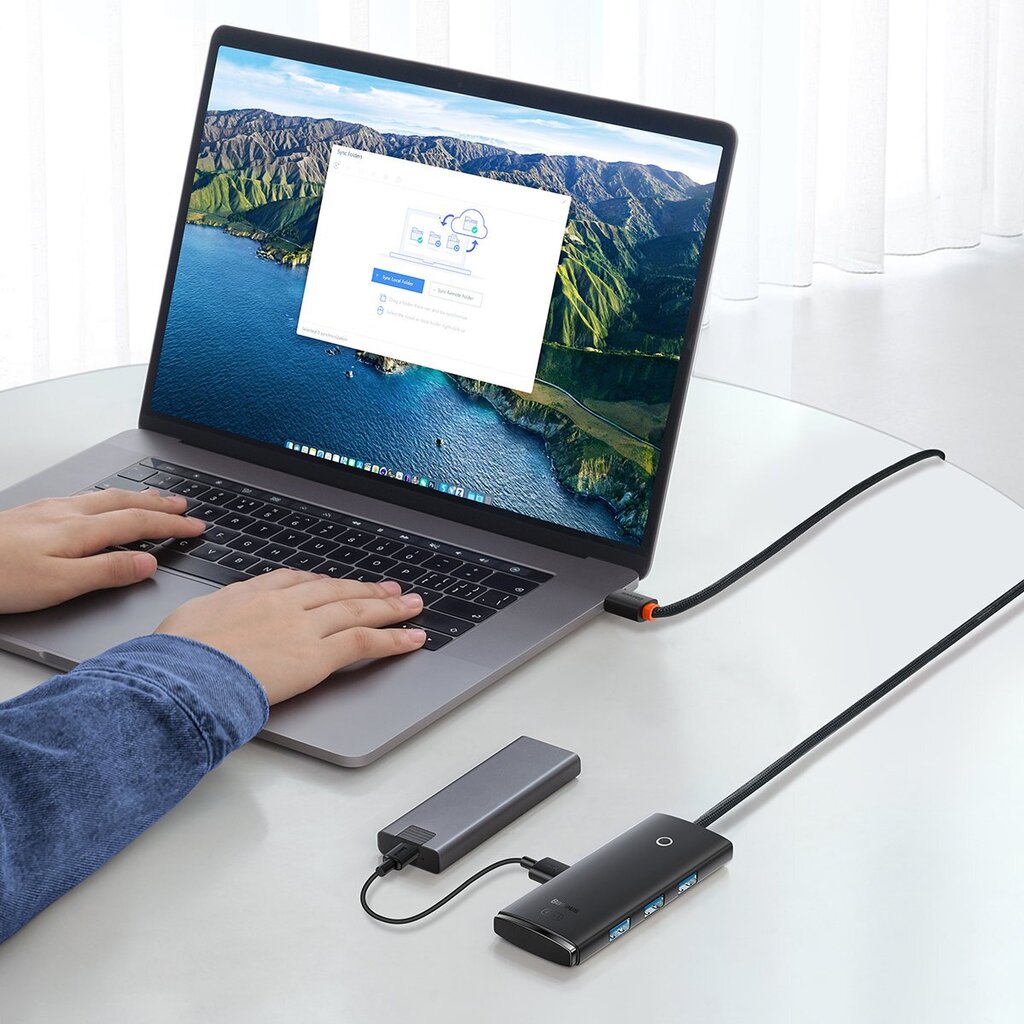 Baseus Lite Series HUB USB Type C adapter - 4x USB 3.0 1m black (WKQX030401) цена и информация | USB adapterid ja jagajad | hansapost.ee