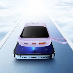 Зарядное устройство Baseus Qpow power bank 10000mAh built-in USB Type-C cable 22.5W Quick Charge SCP AFC FCP purple (PPQD020105) цена и информация | Зарядные устройства Power bank | hansapost.ee