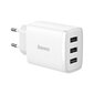 Laadija adapter Baseus Compact 3U 17W EU valge hind ja info | Laadijad mobiiltelefonidele | hansapost.ee