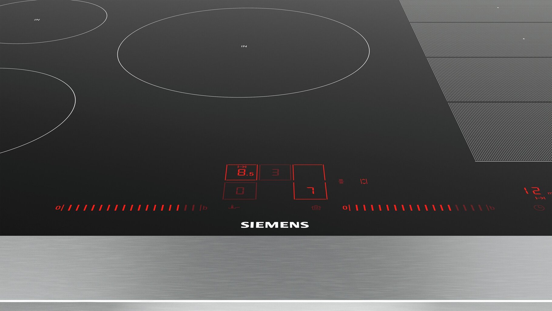 Pliidiplaat Siemens EX801LVC1E Must, Roostevaba teras Sisseehitatud induktsioonpliit 5 põletit hind ja info | Pliidiplaadid | hansapost.ee