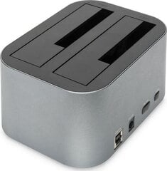 Док-станция Digitus 2,5"/3,5" USB 3.0 с двумя жесткими дисками SATA, Серебряный цена и информация | Охлаждающие подставки и другие принадлежности | hansapost.ee