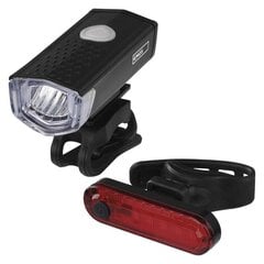Передние+задние аккумуляторные велосипедные фары EMOS LED 90 лм цена и информация | Велосипедные фонари, отражатели | hansapost.ee