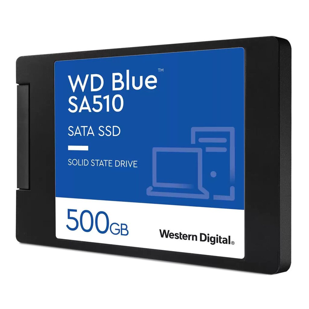 SSD|WESTERN DIGITAL|Blue SA510|500GB|SATA 3.0|Kirjutuskiirus 510 MBait/s|Lugemiskiirus 560 MBait/s|2,5"|TBW 200 TB|MTBF 1750000 tundi|WDS500G3B0A hind ja info | Sisemised kõvakettad | hansapost.ee