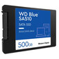 SSD|WESTERN DIGITAL|Blue SA510|500GB|SATA 3.0|Kirjutuskiirus 510 MBait/s|Lugemiskiirus 560 MBait/s|2,5"|TBW 200 TB|MTBF 1750000 tundi|WDS500G3B0A hind ja info | Sisemised kõvakettad | hansapost.ee
