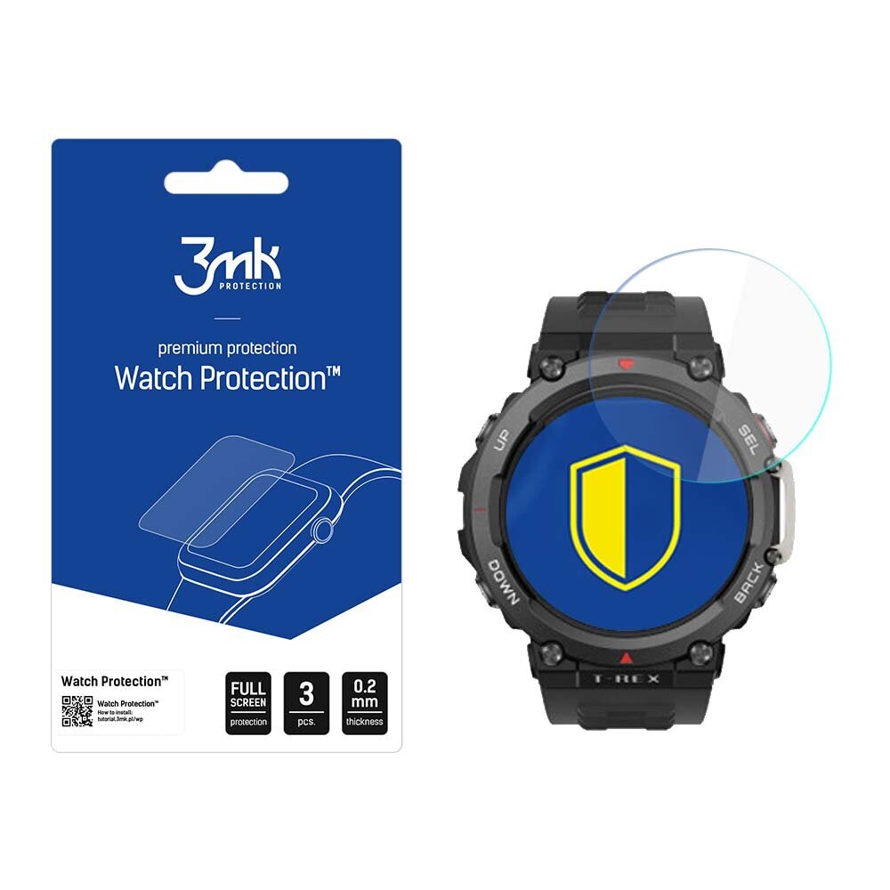 Amazfit T-Rex 2 - 3mk Watch Protection™ v. FlexibleGlass Lite screen protector hind ja info | Nutikellade aksessuaarid ja tarvikud | hansapost.ee