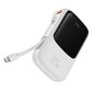 Baseus Qpow power bank 10000mAh built-in USB Type-C cable 22.5W Quick Charge SCP AFC FCP white (PPQD020102) цена и информация | Akupangad | hansapost.ee