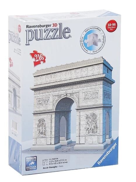 3D pusle Ravensburger Triumfikaar Pariisis, 5142, 216 osa hind ja info | Pusled lastele ja täiskasvanutele | hansapost.ee