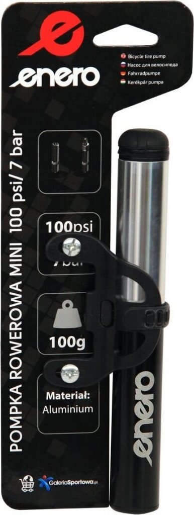 Jalgratta minipump Enero 22x191mm, must цена и информация | Rattapumbad | hansapost.ee