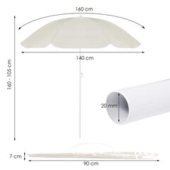 Зонт Springos BU0018, 160см, белый цена и информация | Зонты, маркизы, стойки | hansapost.ee
