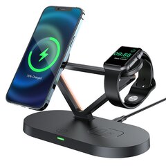 Acefast 15W Qi Wireless Charger for iPhone (with MagSafe), Apple Watch and Apple AirPods Stand Holder Magnetic Holder Black (E9 black) hind ja info | Acefast Mobiiltelefonid, fotokaamerad, nutiseadmed | hansapost.ee