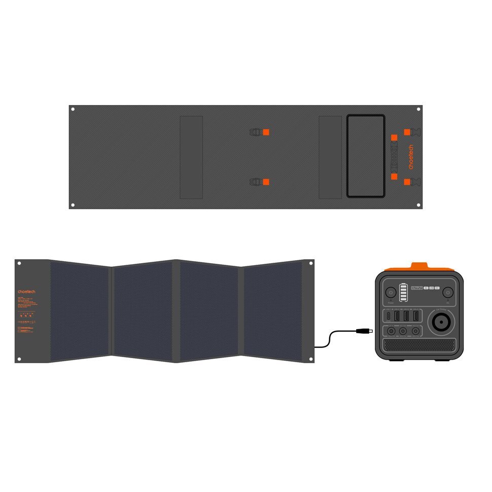 Choetech foldable solar charger 120W 1 x USB Type C / 2 x USB Type A (SC008) hind ja info | Akupangad | hansapost.ee