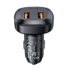 Acefast car charger 66W 2x USB / USB Type C, PPS, Power Delivery, Quick Charge 4.0, AFC, FCP, SCP black (B9) hind ja info | Laadijad mobiiltelefonidele | hansapost.ee