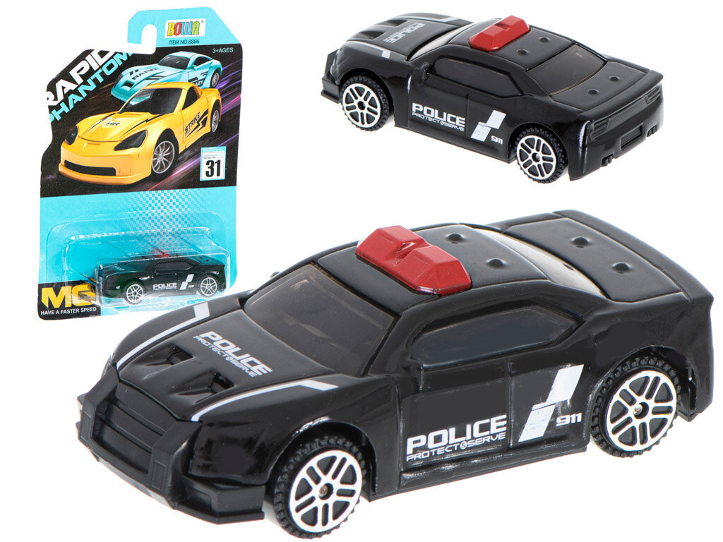Politseiauto, must 7cm цена и информация | Beebide mänguasjad | hansapost.ee
