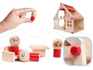 Деревянный кукольный домик с мебелью цена и информация | Игрушки для девочек | hansapost.ee