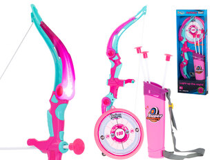 Комплект для стрельбы по мишеням: лук со стрелами, розовый цена и информация | Игрушки для девочек | hansapost.ee