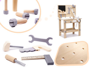 Стенд с деревянными инструментами на столе «Сделай сам» цена и информация | Игрушки для мальчиков | hansapost.ee