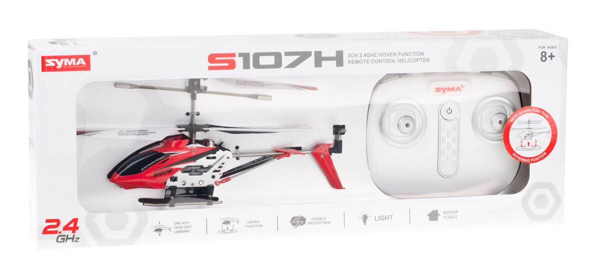 RC-helikopter SYMA S107H 2.4GHZ RTF punane hind ja info | Mänguasjad poistele | hansapost.ee