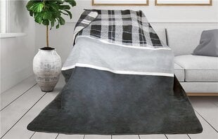 Voodikate - pleed Greno Glamour Collection KET-41, must - hall - valge, 150 x 200 cm hind ja info | Pleedid, voodikatted ja päevatekid | hansapost.ee